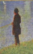 Georges Seurat Angler oil painting